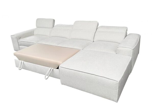 Spacious VITO XII MIX corner sofa in contemporary grey fabric, comfort features