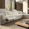 Full view of VITO XII MIX corner sofa bed, right-hand facing, electric footrest