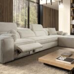 Full view of VITO XII MIX corner sofa bed, right-hand facing, electric footrest