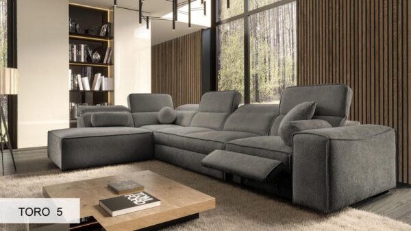Frontal view of the VITO XI MIX corner sofa, inviting comfort