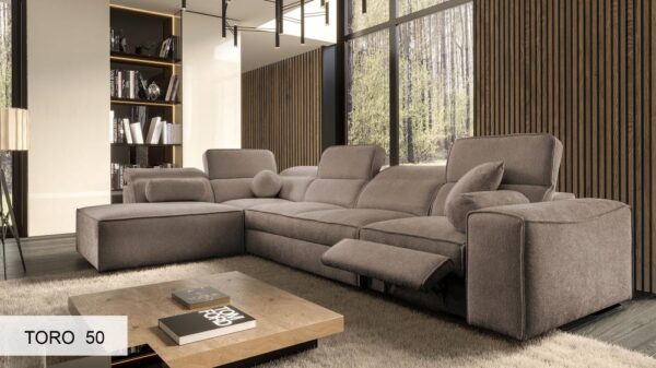 Wide shot of VITO XI MIX corner sofa, perfect for family comfort