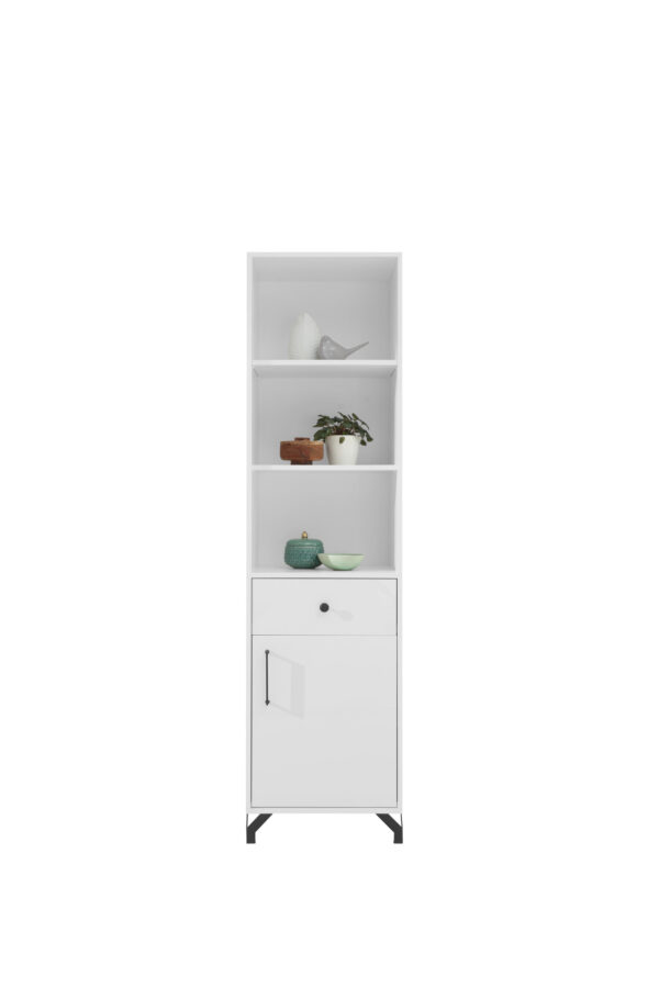 Tall Storage Cabinet BERGEN BE5 L/P – White High Gloss