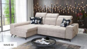GOLDEN I modern corner sofa, left-hand facing, in contemporary setting