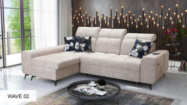 GOLDEN I modern corner sofa, left-hand facing, in contemporary setting