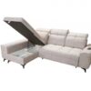 Frontal view of GOLDEN I corner sofa, highlighting adjustable headrests