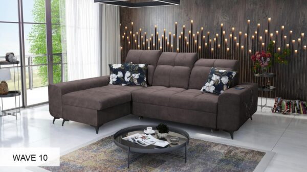 GOLDEN I sofa featuring wooden rear legs in alder shade