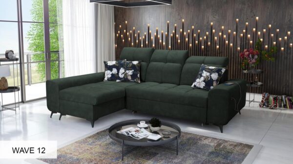 GOLDEN I sofa displaying wooden rear legs in beech, natural wood tone