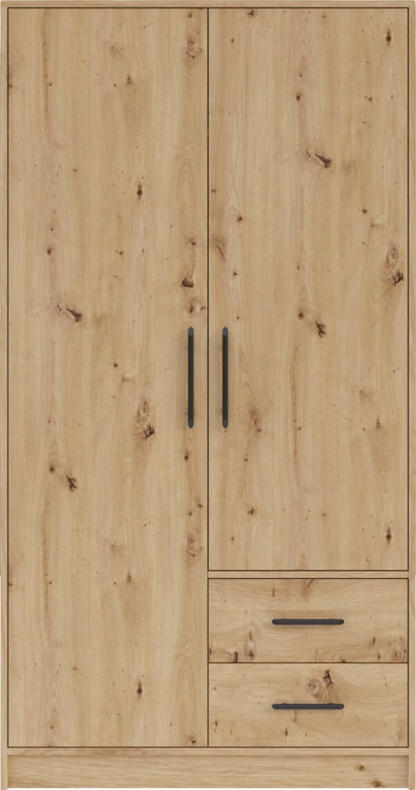 Smart SR3 2-Door Wardrobe with 2 Drawers 100cm