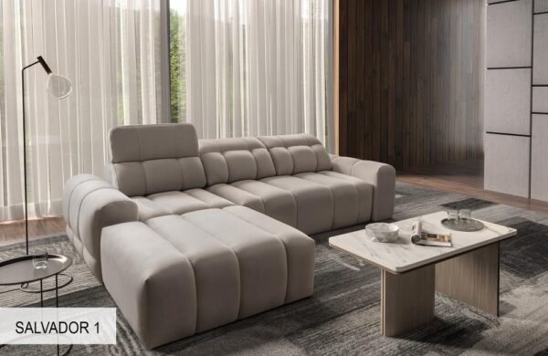 Comfortable AVELIO I sectional sofa with adjustable headrests