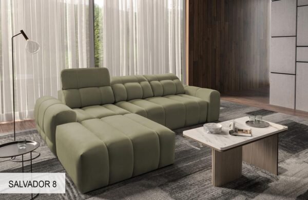 AVELIO I corner sofa with cushions and headrests in detail