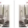 AVELIO II modern sofa, angle view in stylish interior