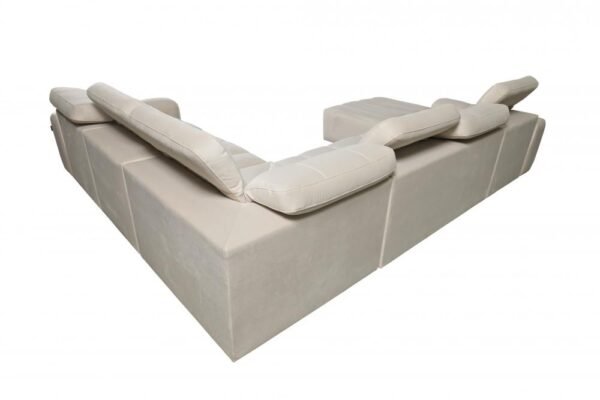Close-up of AVELIO III corner sofa fabric and stitching.