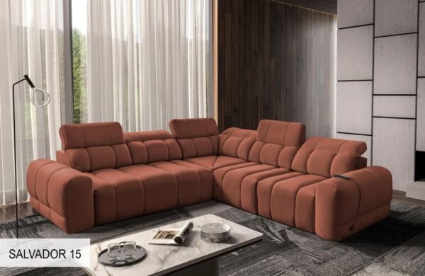 AVELIO III corner sofa with a subtle decorative throw.
