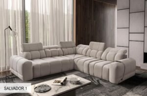 AVELIO III corner sofa in a modern living room setting.