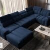 Full view of AVELIO IV sofa's spacious seating and stylish modern legs.