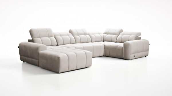 AVELIO IV left-hand corner sofa featuring adjustable headrests.