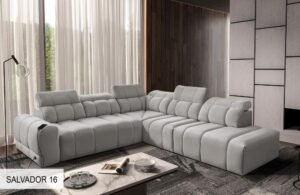 AVELIO IX sofa showing both storage compartments open.