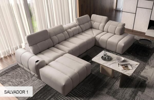 AVELIO VI left-hand facing corner sofa with adjustable headrests