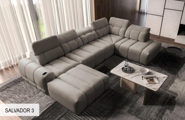 Side view of AVELIO VI corner sofa, emphasizing sleek modern lines