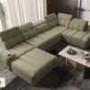 AVELIO VI sofa's innovative ottoman with hidden "crocodile" fasteners
