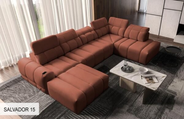 Modern living room featuring the elegant AVELIO VI corner sofa