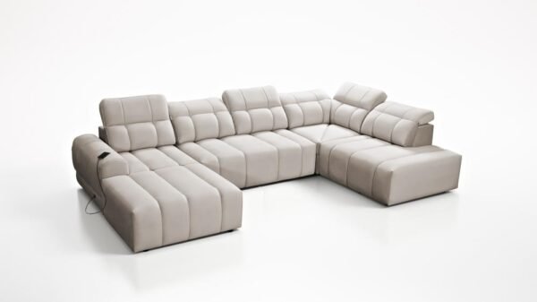 Modern AVELIO VI corner sofa showcasing PUMA sleeping function