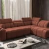 AVELIO VII corner sofa with smooth fabric upholstery