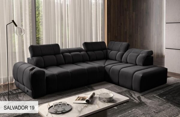 Front view of AVELIO VII corner sofa, inviting comfort