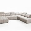 AVELIO X corner sofa showcasing its PUMA sleep function fully extended.