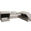 Close-up of the AVELIO X sofa's adjustable headrest mechanism.