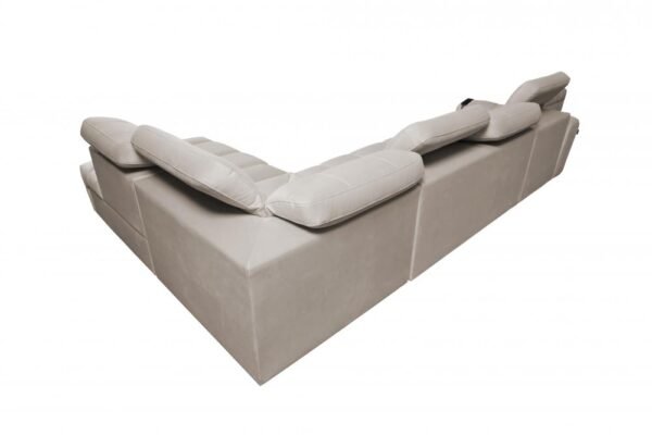 Detailed view of the AVELIO XI sofa's practical bedding storage compartment