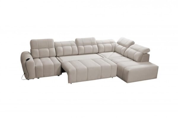 AVELIO XI corner sofa fully extended showing its PUMA sleeping function