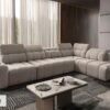 Full view of AVELIO XI L-shaped sofa in a contemporary setting