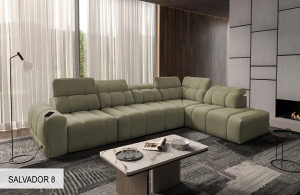 Interior shot featuring the AVELIO XI L-shaped sofa as a centerpiece