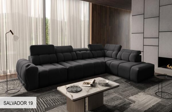Top-down view of the AVELIO XI corner sofa configuration