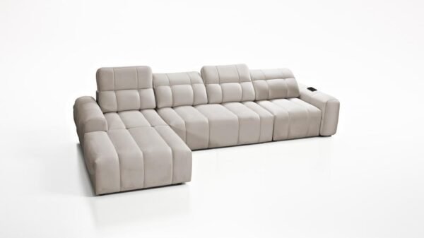 Left-hand facing AVELIO XII corner sofa with adjustable headrests